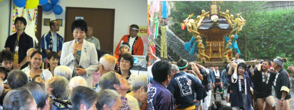 左：ウエル静岡老人ホーム夏祭り　　　/　　　右：井宮町夏祭り